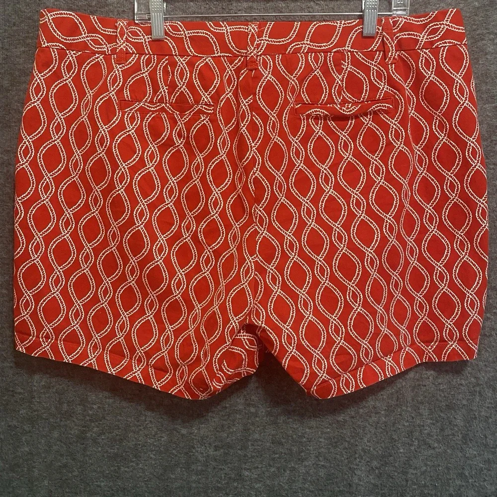 Crown & Ivy Curvy Shorts Womens 22W Red Caroline Chino Stretch Beach Vacation‎